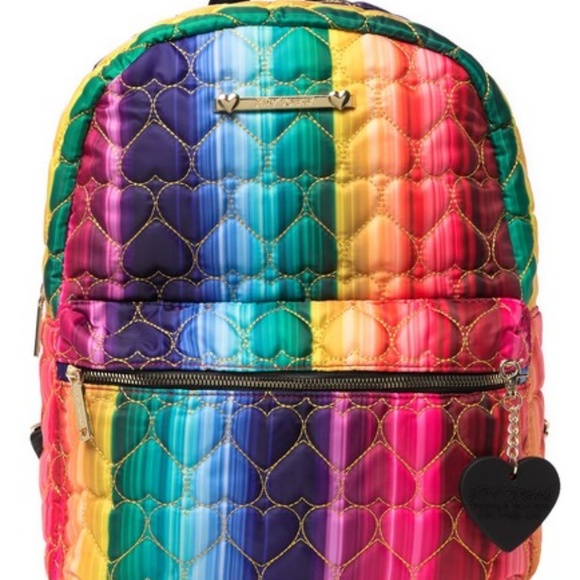 Betsey Johnson Handbags - Betsey Johnson RAINBOW HEARTS BACKPACK